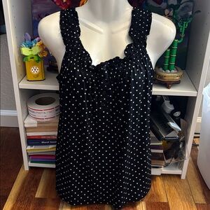 PerSeption Concept Black and White Polka Dot Blouse